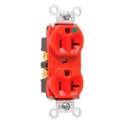 Pass and Seymour 8300HRED 20a Heavy Duty Hospital Grade Compact Duplex Receptacle Back and Side Wire 125v Red 8300-HRED