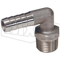 Dixon 3/8in Barb x 1/4in MIP 90 Elbow 316SS Hose Barb 1290604SS