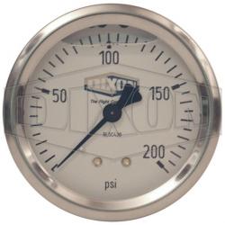 Dixon Liquid Filled Stainless Case Gauge 2-1/2in Face 1/4in Center Back Mount 0 - 100psi GLSC415