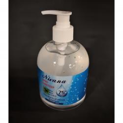 Nivana 500ml (16.9oz) Hand Sanitizer with Pump - Aloe Vera Scent - 75% Alcohol T99300
