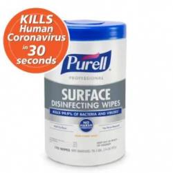 Gojo 9342-06 Purell Professional Surface Disinfecting wipes 110CT/Container, 6 Containers/Case - Sold Individually