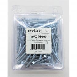 Evco #10 x 2in Hex Washer Head Drill Point Screw 10x2DP100 100/Box