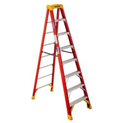 Fiberglass 8ft 300lb Step Ladder Red 6208  30408