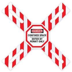 Accuform OSHA Danger Man-Way Cross Barrier Confined Space - Enter By Permit Only