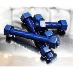 5/8in-11 x 3-1/2in B7 Stud and Nuts with Xylan 1424 Blue Teflon Fluoropolymer Coating (Replaces Standcote-1, SC-1)