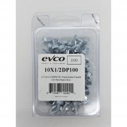 Evco #10 x 1/2in Hex Washer Head Drill Point Screw 10x1/2DP100 100/Box