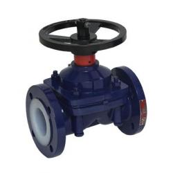 2in UNP Polyvalve PFA Lined 150lb Flanged Carbon Steel Diaphragm Valve with Hand Wheel DGMVC1T7L1XXF5HN02