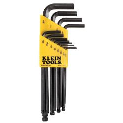 Klein 12 Piece Long Allen Wrench Ball End L-Wrench 0.50in-5/16in BLK12