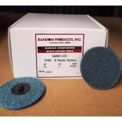 Random 30038 3in Very Fine Sand Loc Type R Plastic Button 25/Box