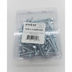 Evco #10 x 1-1/4in Hex Washer Head Drill Point Screw 10x1-1/4DP100 100/Box