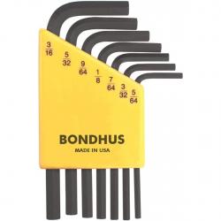 Bondhus HLX75 7 Piece Short Allen Wrench Hex End L-Wrench 5/64in-3/16in 12245