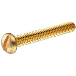 1/4in-20 x 1-1/4in Brass Slotted Round Head Machine Screw