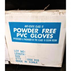 Renco Powder Free Disposable Anti-Static Class 10 PVC Gloves - 10in Large 1000/Case R400 KMG103