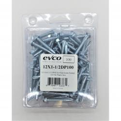 #12 x 1-1/2in Hex Washer Head Self-Drilling Drill Point Screw - 100/Box (Replaces Evco 12x1-1/2DP100)