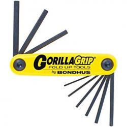 Bondhus HF9S 9 Piece Folding Allen Wrench Hex End Gorilla Grip 0.05in-3/16in 12591