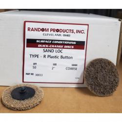 Random 30033 2in Coarse Sand Loc Type R Plastic Button 50/Box