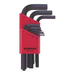 Bondhus HLX9MN 9 Piece Short Metric Allen Wrench Hex End L-Wrench Set 1.5mm-10mm 12299 