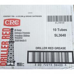 CRC Driller Red Grease 14oz Cartridge, NLGI Grade 2 10/Case 125-SL3640