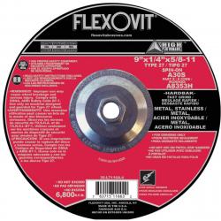 Flexovit 9in x 1/4in x 5/8in-11 A30S Grinding Wheel A8353H T27