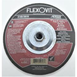 Flexovit 7in x 1/4in x 5/8in-11 A30S Metal Grinding Wheel A5360H T28
