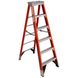 Fiberglass 8ft 375lb Red Step Ladder 7408 LUB