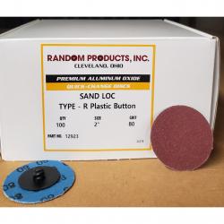 Random 12923 2in 80 Grit Sand Loc Type R Plastic Button 100/Box