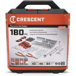 Crescent 180 Piece 1/4in and 3/8in Drive 6-Point SAE/Metric Professional Tool Set CTK180