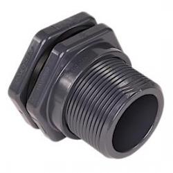 Hayward 3/4in PVC Bulkhead Fitting with Threaded x Threaded End Connections and EPDM Standard Flange Gasket BFA1007TES