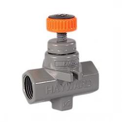 Hayward 1/4in PVC Needle Valves with Threaded End Connections  FPM O-Ring and PTFE Seat