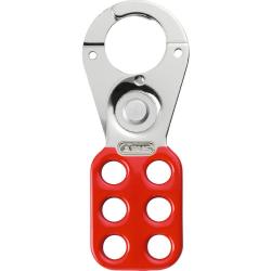 ABUS 1in Zinc Plated Red Lockout Tagout Hasp without Tabs, Supports 6 Locks - H701