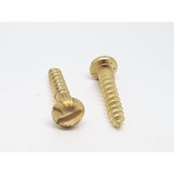 #6-32 x 1/2in Brass Slotted Round Head Wood Screw UNC