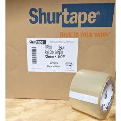 Shurtape AP 101 3in 72mm x 100m Clear Acrylic Carton Sealing Tape 24/Box 23059