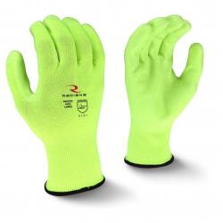 Radians L Polyester Hi-Viz Work Glove with Polyurethane (PU) Palm Coating 13 Gauge RWG22L - Large