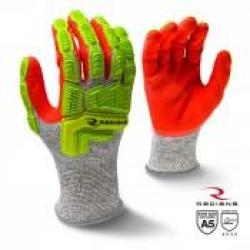 Radians 2XL ANSI Cut Level A5 Sandy Foam Nitrile Coated Hi-Viz Cut Glove 13 Gauge RWG603XXL - Double Extra Large