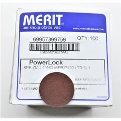 Merit 1in PowerLock Disc 120 Grit 100/Box 481-69957399756
