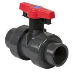 Spears 6in PVC True Union 2000 Industrial Ball Valve Socket Weld EPDM with Lever Handle 1822-060