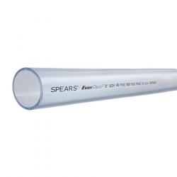 Spears PVC 40 3/4in Clear Pipe 10ft/Length PL-007 