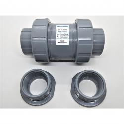 Hayward 2in CPVC True Union Ball Check Valves with Socket/Threaded End Connections and FPM O-Rings TC20200ST
