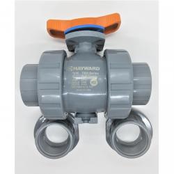 Hayward 2in CPVC TBH Series True Union Ball Valve with Socket/Threaded End Connections and FPM Seals TBH2200ASTV0000