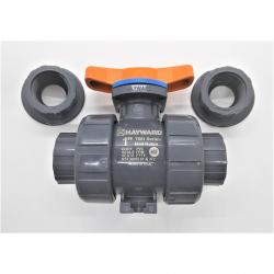 Hayward 1in PVC TBH Series True Union Ball Valve with Socket/Threaded End Connections and FPM Seals TBH1100ASTV0000