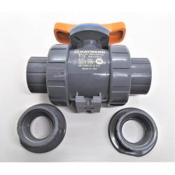 Hayward 1-1/2in PVC TBH Series True Union Ball Valve with Socket/Threaded End Connections and FPM Seals TBH1150ASTV0000