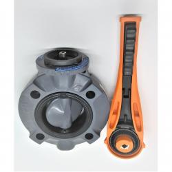 Hayward 3in Butterfly Valve with PVC Body  PVC Disc  EPDM liner  EPDM seals and Lever Operator BYV11030A0EL000