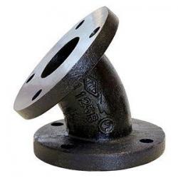 6in Cast Iron Flanged 45 Elbow Black
