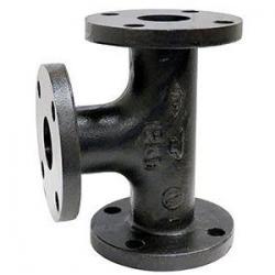 6in Cast Iron Flanged Tee Black