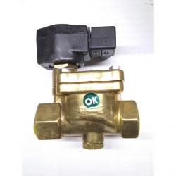 Jefferson 1in NPT 2 Way Normally Closed Brass Solenoid Valve 120V AC with PTFE Seats (356 deg F) - 1342BT08T
