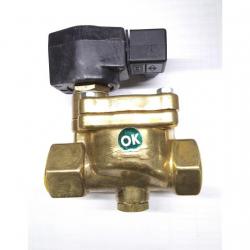 Jefferson 1in NPT 2 Way Normally Closed Brass Solenoid Valve 24V DC with PTFE Seats (356 deg F) - 1342BT08T
