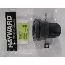 Hayward 1-1/2in PVC Bulkhead Fitting with Threaded x Threaded End Connections and EPDM Standard Flange Gasket BFA1015TES