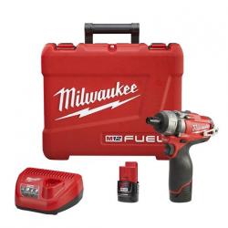 Milwaukee M12 Fuel 1/4in Hex 2-Speed Screwdriver Kit with 2 Batteries 2402-22