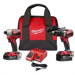 Milwuakee M18 Brushless 2-Tool Combo Kit, Hammer Drill/Impact Driver with Bag 2893-22CX