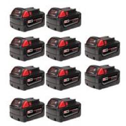 Milwaukee M18 Red Lithiumm XC 5Ah Battery 10/Pack 48-11-1851